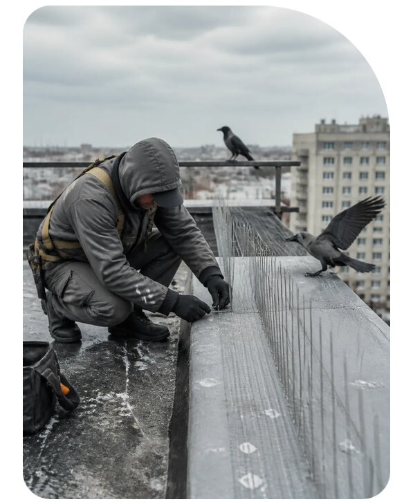 Защита от ворон под ключ в Кимовске по цене от 5154 р. | Сенат-Кмв
